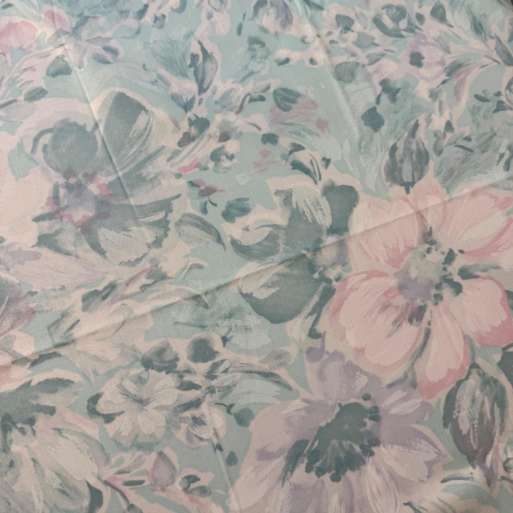 Cranston Print Works Fabric 36x42 Mint Green Watercolor‎ Floral Remnant